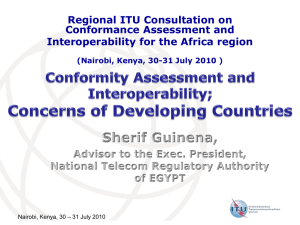 Regional ITU Consultation on Conformance Assessment and Interoperability for the Africa region