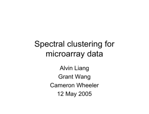Spectral clustering for microarray data Alvin Liang Grant Wang