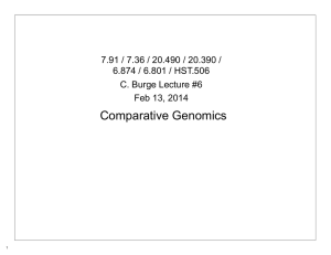 Comparative Genomics 7.91 / 7.36 / 20.490 / 20.390 /