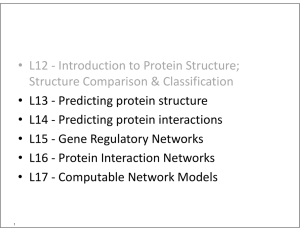 to Protein Structure;       L12 ‐ Introduction