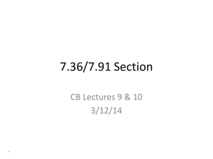 7.36/7.91 Section CB Lectures 9 &amp; 10 3/12/14 1