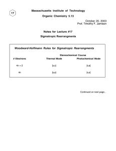 Massachusetts Institute of Technology Organic Chemistry 5.13 Notes for Lecture #17