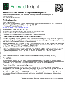 The International Journal of Logistics Management