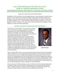 CALL FOR PROPOSALS FOR THE 2016-2017 JOHN W. PORTER ENDOWED CHAIR