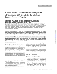 Clinical Practice Guidelines for the Management Diseases Society of America