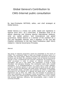 Global Geneva’s Contribution to CWG-Internet public consultation