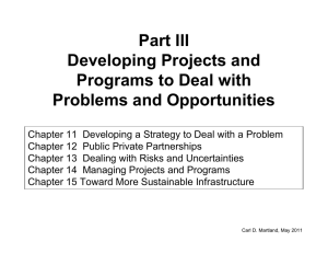 Part III Developing Projects and Programs to Deal with Problems and Opportunities