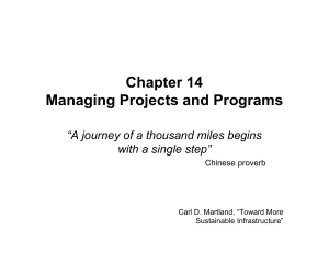 Chapter 14 Managing Projects and Programs with a single step”