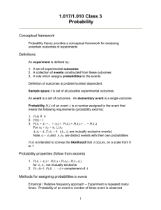 1.017/1.010 Class 3 Probability  Conceptual framework