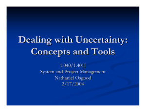 Dealing with Uncertainty: Concepts and Tools 1.040/1.401J System and Project Management
