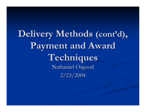Delivery Methods , Payment and Award Techniques