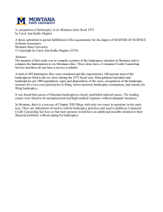 A comparison of bankruptcy in six Montana cities fiscal 1973