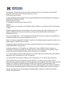 Development of chemical tests for soil nitrate content as a... properties with winter wheat (Triticum aestivum L.) yield