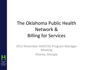 The Oklahoma Public Health Network &amp; Billing for Services