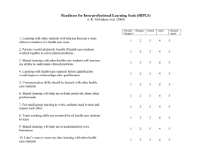 Readiness for Interprofessional Learning Scale (RIPLS)