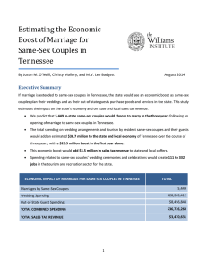 Estimating the Economic Boost of Marriage for Same-Sex Couples in Tennessee