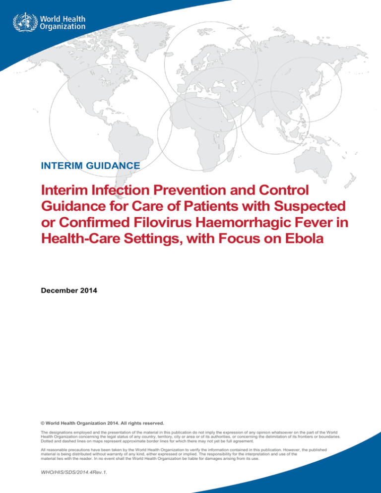 Interim Infection Prevention And Control Or Confirmed Filovirus ...