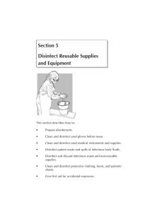 Section 5 Disinfect Reusable Supplies and Equipment