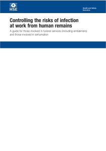 Controlling the risks of infection at work from human remains