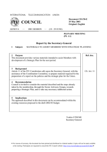 COUNCIL Report by the Secretary-General