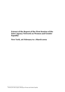 Extract of the Report of the First Session of the Equality