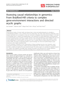 Assessing causal relationships in genomics: From Bradford-Hill criteria to complex