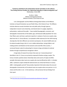 Testimony submitted to the United States Senate Committee on the... “The Uniting American Families Act: Addressing Inequality in Federal Immigration...