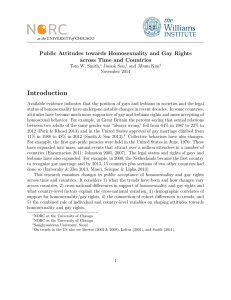 Introduction Public Attitudes towards Homosexuality and Gay Rights across Time and Countries