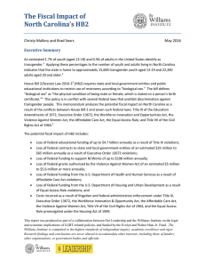 The Fiscal Impact of North Carolina’s HB2  Christy Mallory and Brad Sears