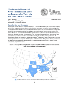 The Potential Impact of Voter Identification Laws on Transgender Voters in