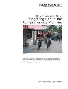 Integrating Health into Comprehensive Planning DESIGN FOR HEALTH Planning Information Sheet: