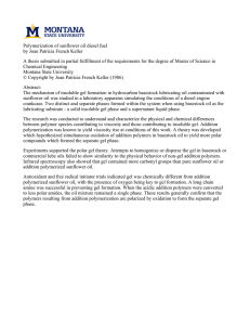 Polymerization of sunflower oil diesel fuel by Joan Patricia French Keller