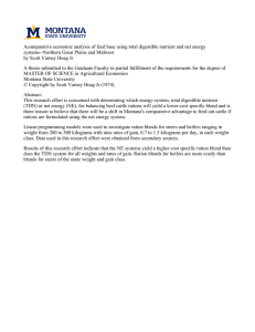 Acomparative economic analysis of feed base using total digestible nutrient... systems--Northern Great Plains and Midwest