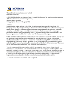 The catalytic hydrodesulfurization of fuel oils by Howard C Hooper