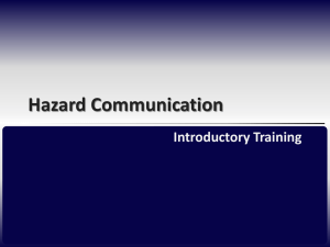 Hazard Communication Introductory Training