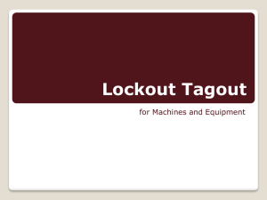 Lockout Tagout for Machines and Equipment