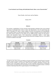 Cross-Sectional Asset Pricing with Individual Stocks: Betas versus Characteristics Abstract
