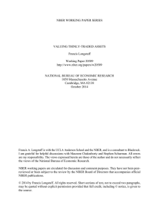 NBER WORKING PAPER SERIES VALUING THINLY-TRADED ASSETS Francis Longstaff Working Paper 20589