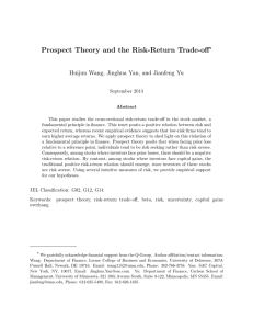 Prospect Theory and the Risk-Return Trade-off September 2013