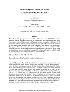 Short-Selling Bans around the World: Evidence from the 2007-09 Crisis