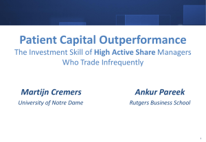 Patient Capital Outperformance Martijn Cremers Ankur Pareek High Active Share