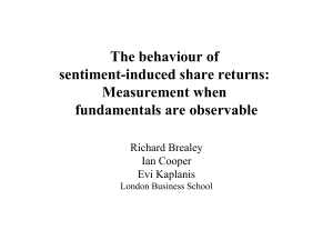 The behaviour of sentiment-induced share returns: Measurement when fundamentals are observable