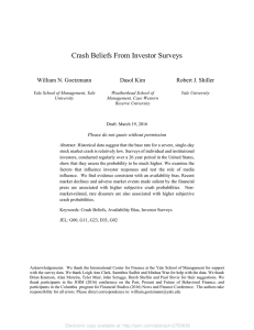 Crash Beliefs From Investor Surveys  William N. Goetzmann Dasol Kim