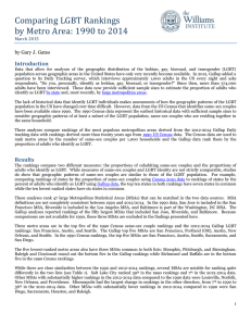 Comparing LGBT Rankings by Metro Area: 1990 to 2014 Introduction