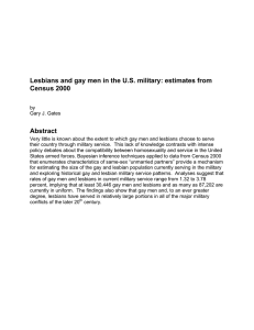 Lesbians and gay men in the U.S. military: estimates from Abstract