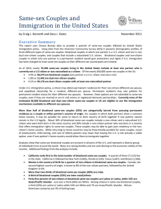 Same-sex Couples and Immigration in the United States Executive Summary