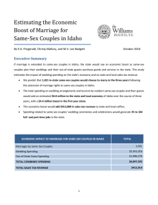 Estimating the Economic Boost of Marriage for Same-Sex Couples in Idaho Executive Summary