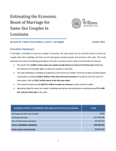 Estimating the Economic Boost of Marriage for Same-Sex Couples in Louisiana