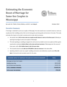 Estimating the Economic Boost of Marriage for Same-Sex Couples in Mississippi