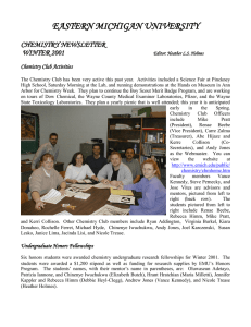 EASTERN MICHIGAN UNIVERSITY  CHEMISTRY NEWSLETTER WINTER 2001